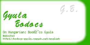 gyula bodocs business card